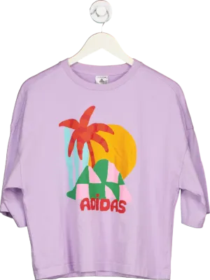 Adidas Lilac Graphic T-Shirt UK 12-14