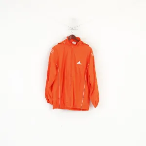 Adidas Men L 182 Jacket Orange Vintage Hooded Sportswear Full Zip Top