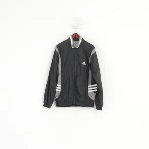 Adidas Men L 186 Jacket Black Vintage Nylon Bomber '00 Full Zipper Track Top