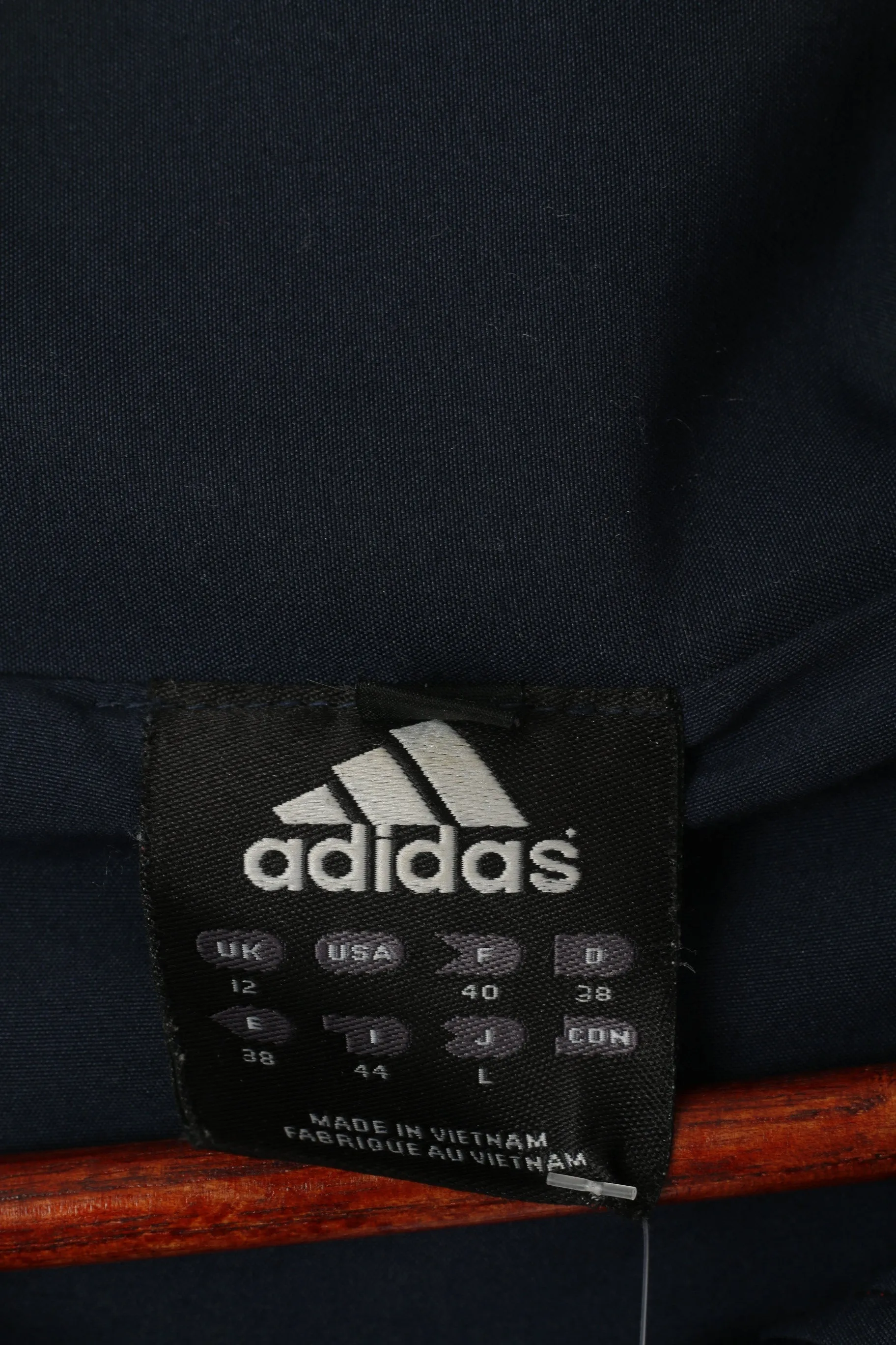 Adidas Men XL Jacket Navy Full Zipper Mesh Lined Retro Activewear Gym Top