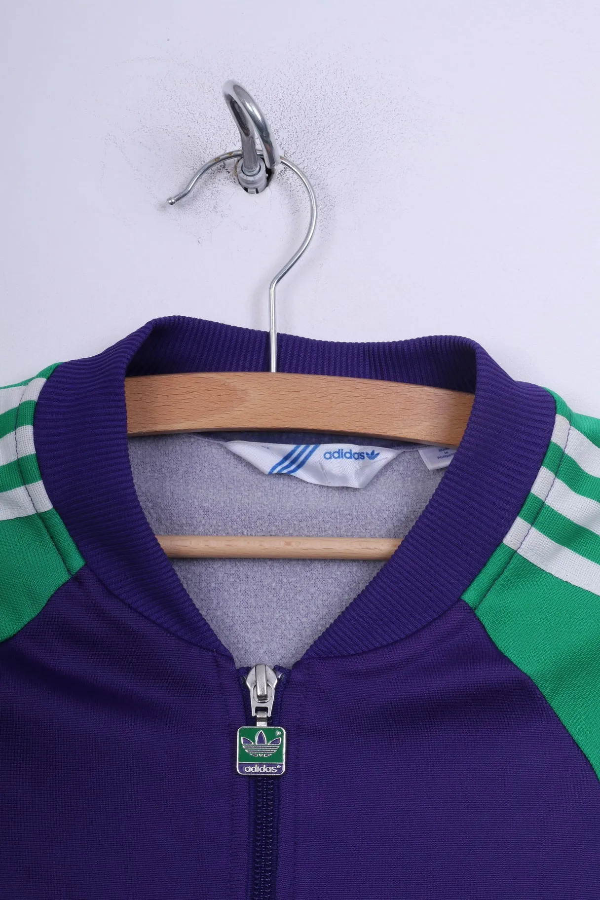 Adidas Womens 42 M Sweatshirt Full Zipper Bomber Bomber Purple