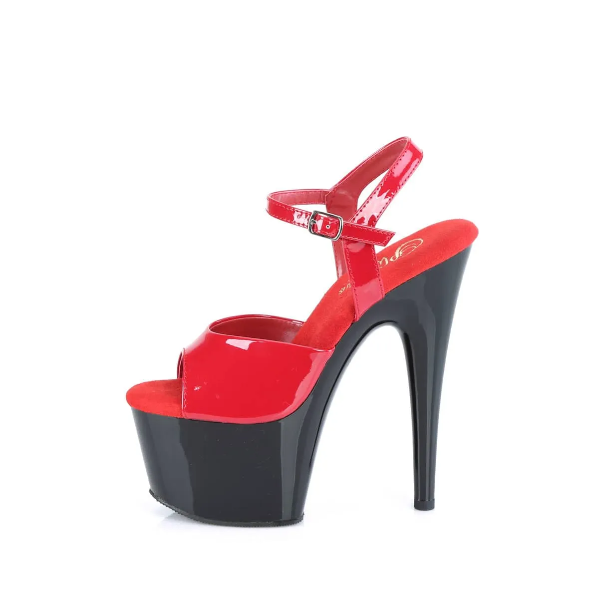 ADORE-709 Black & Red Ankle Peep Toe High Heel