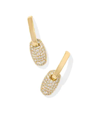 Bailey Pave Huggie Earring in Gold White Crystal