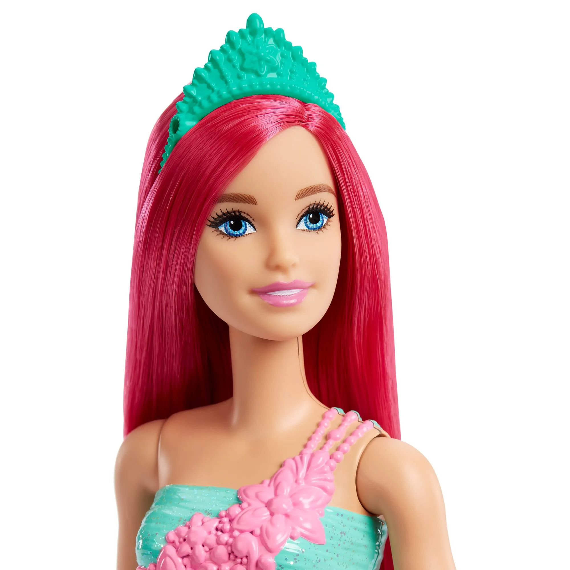 Barbie Dreamtopia Royal Doll With Dark-Pink Hair Wearing Removable Skirt, Shoes & Headband