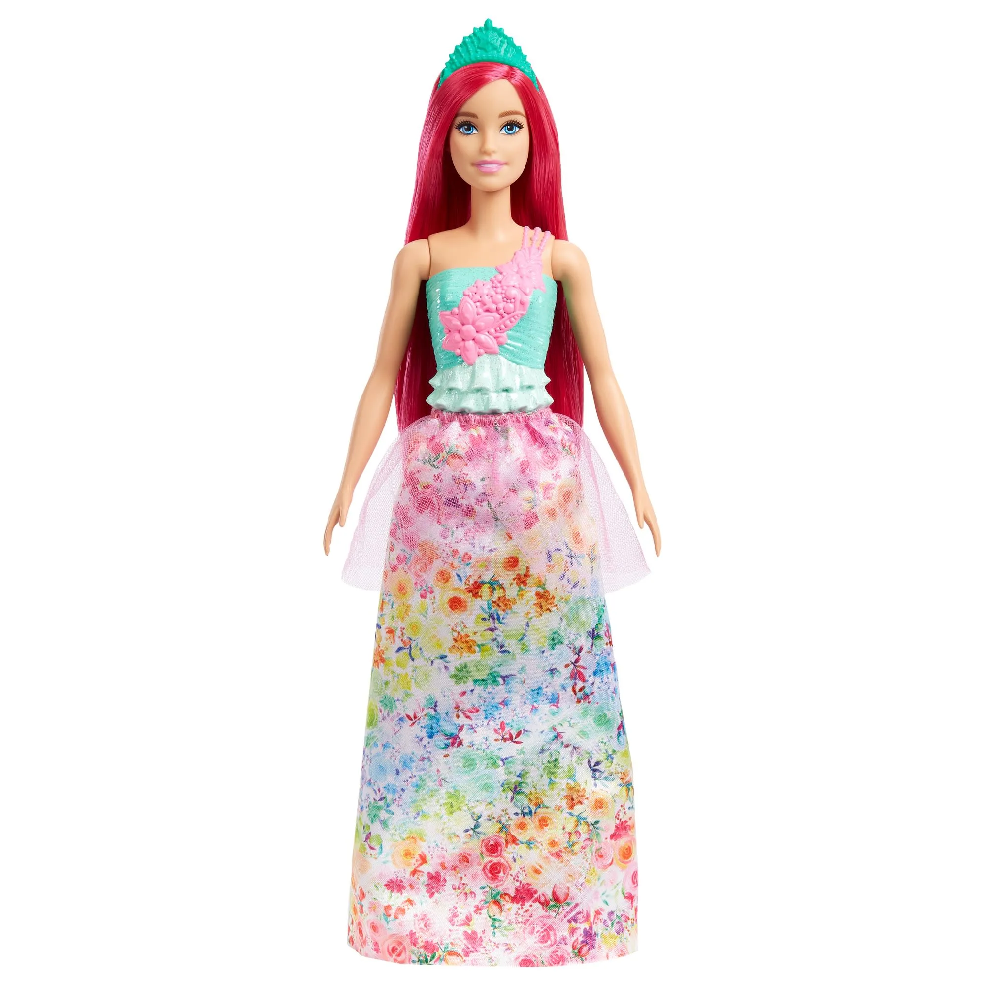 Barbie Dreamtopia Royal Doll With Dark-Pink Hair Wearing Removable Skirt, Shoes & Headband