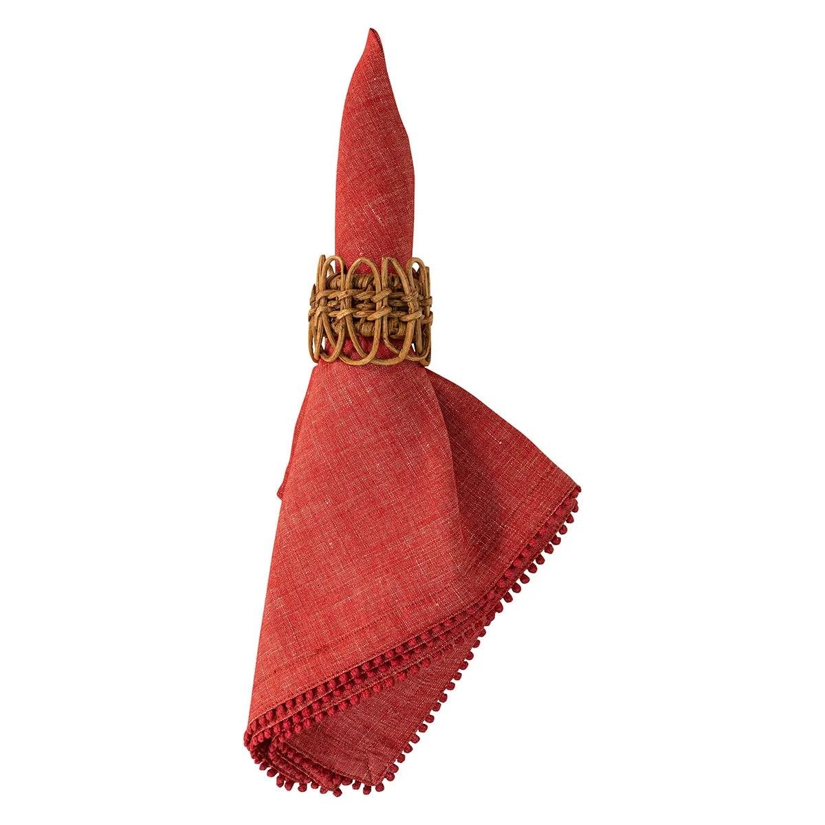 Berry Trim Napkin - Red