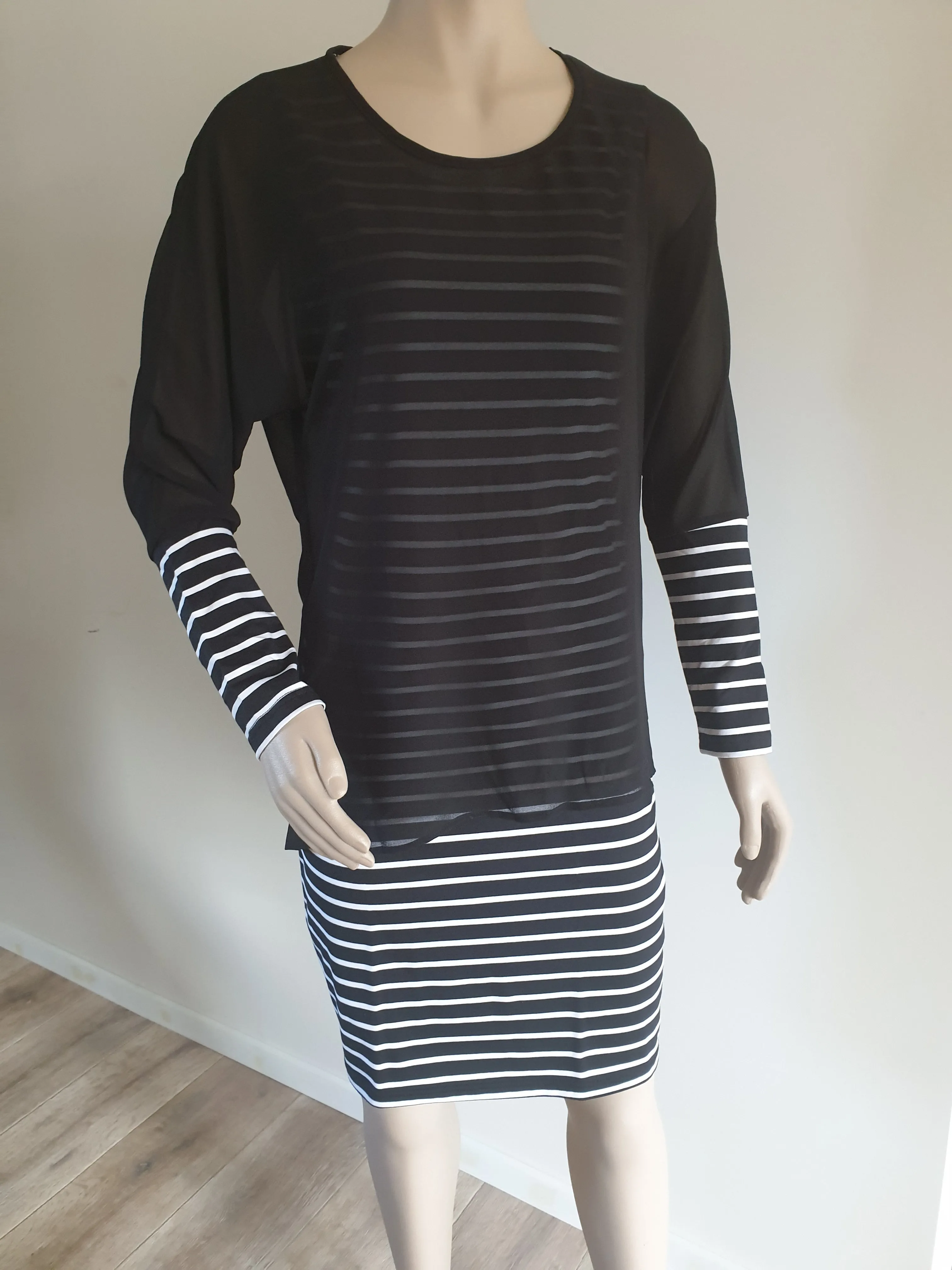 Black & White Stripe Singlet Dress