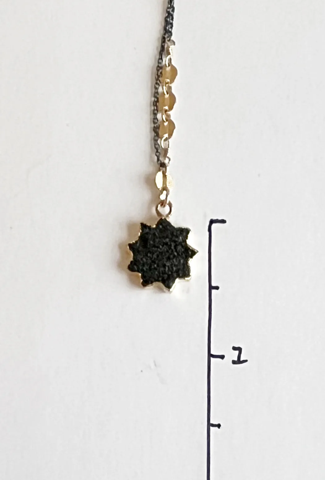 Black Druzy Glory Coin Necklace