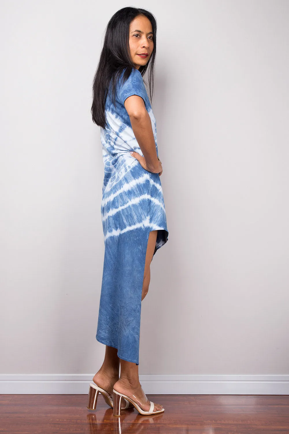 Blue Tie Dye Summer Dress