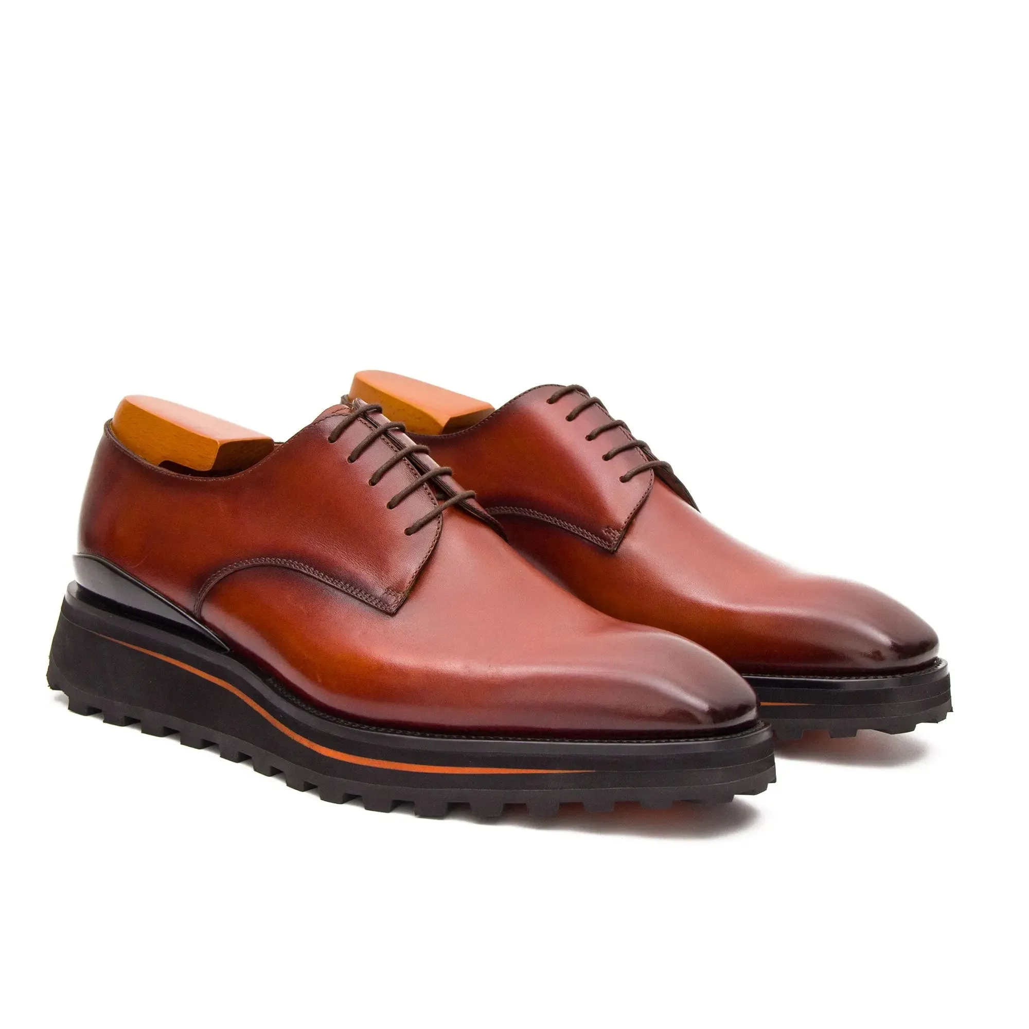 Calf leather business dress derby shoes