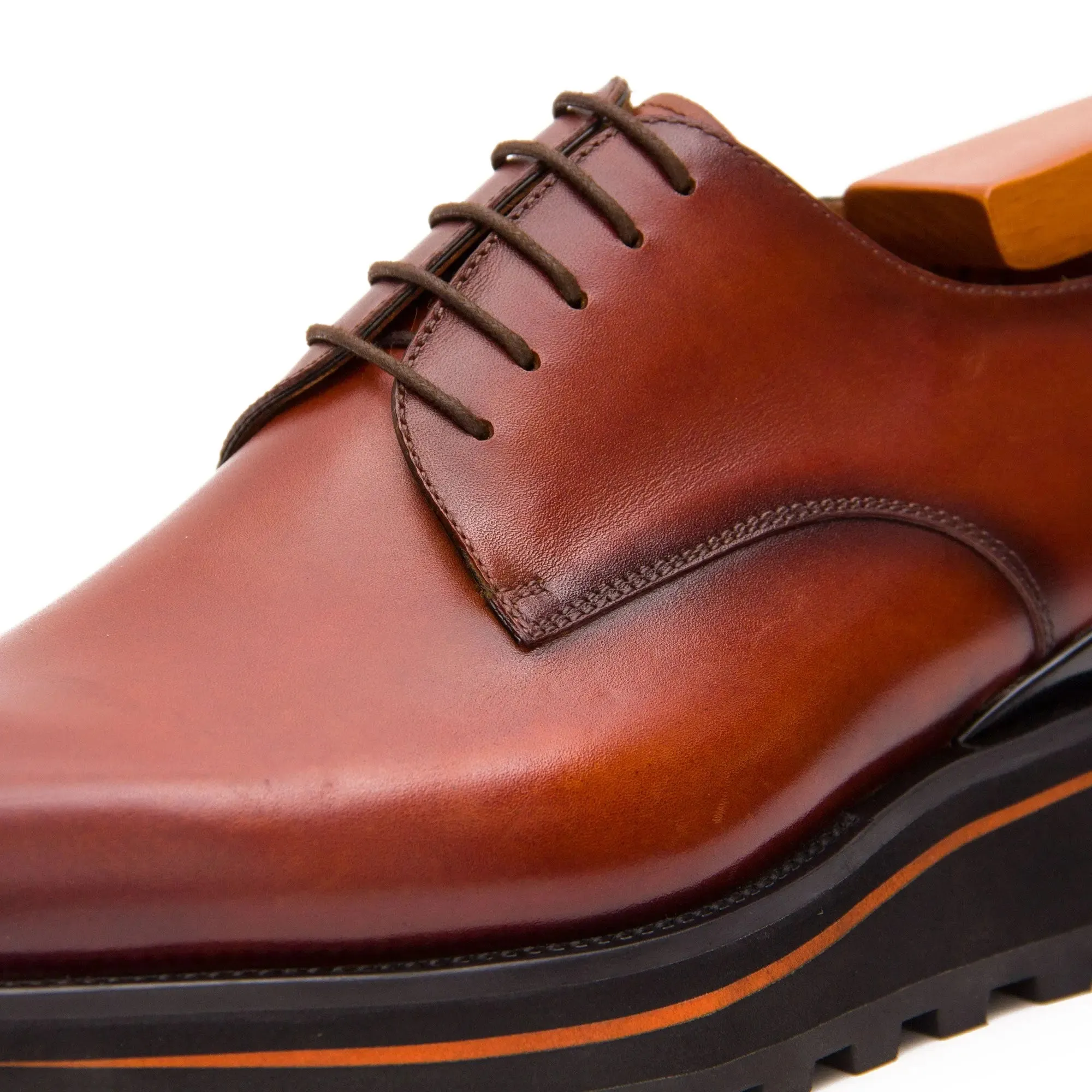 Calf leather business dress derby shoes