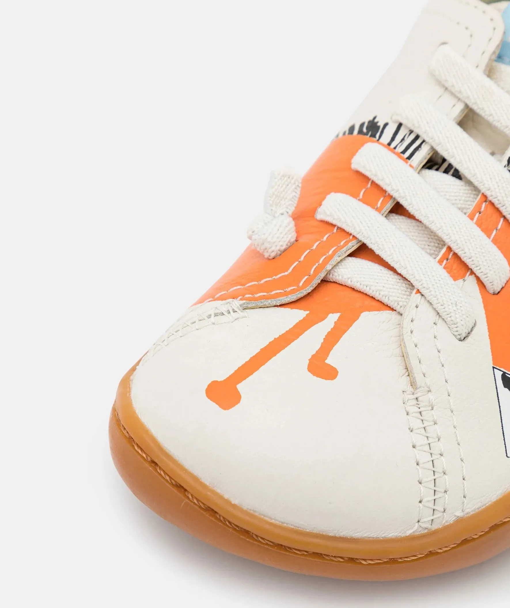 Camper Kids TWINS "A Horse" Printed Leather Sneakers