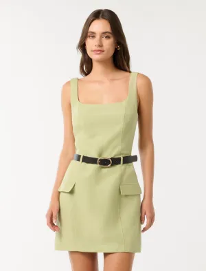 Charlie Belted Linen Mini Dress