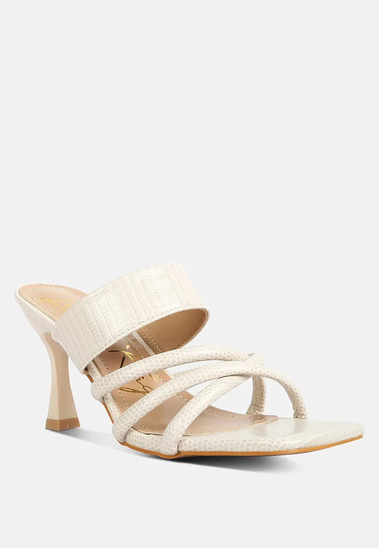 Chiri Criss Cross Strap Spool Heel Sandals