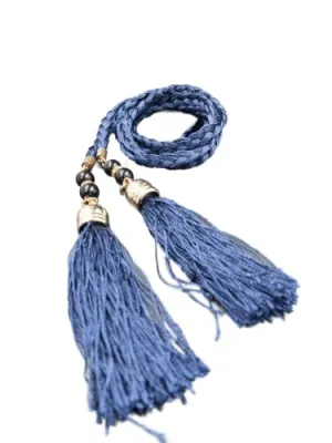 Classy Cord Rope Belt With Tassel & Beads