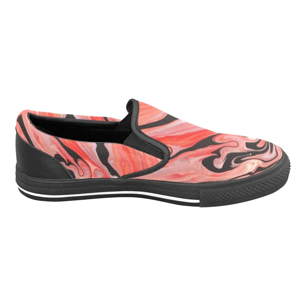 Coral Swirl Slip-on Canvas Women's Shoes