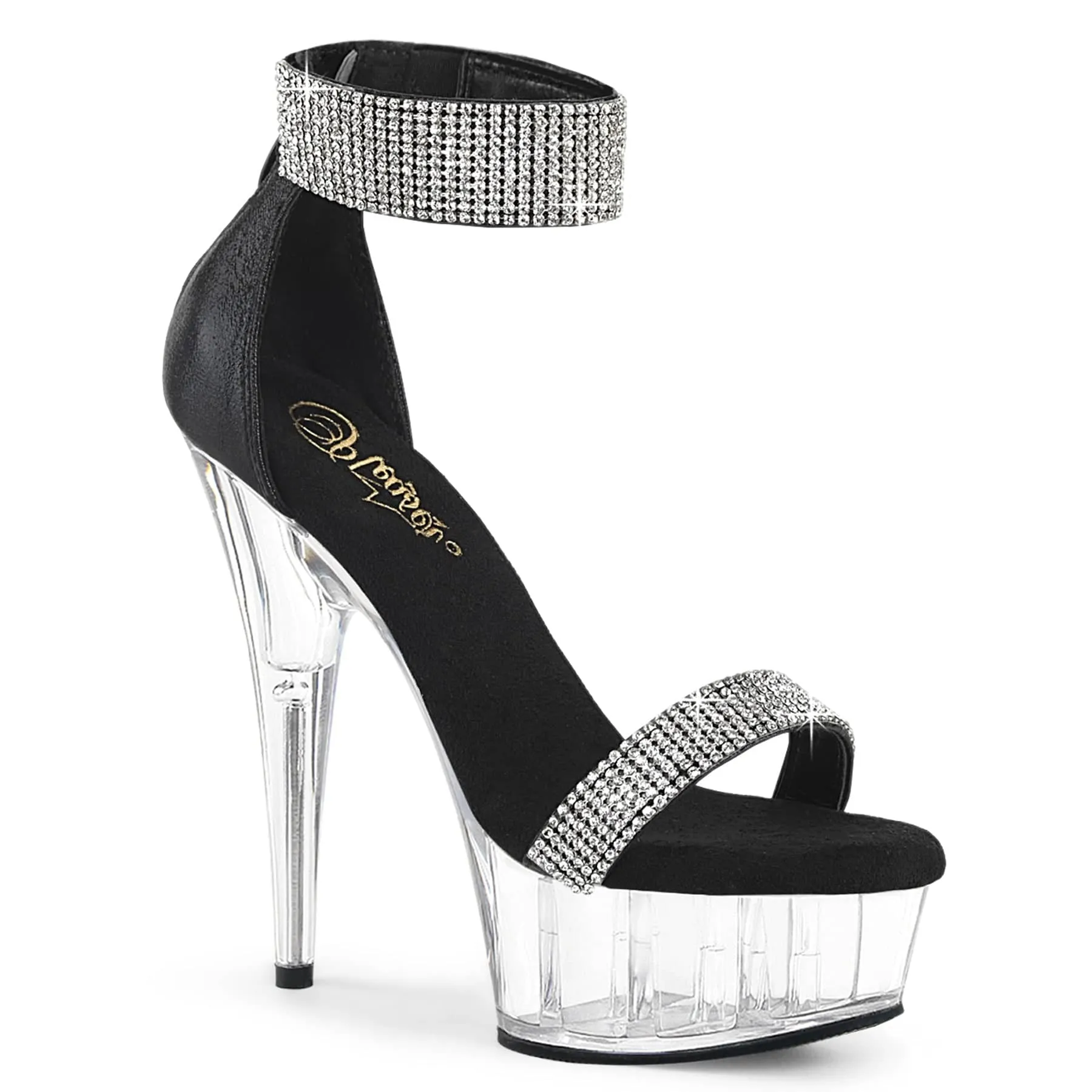 DELIGHT-641 Rhinestoned Close Back Sandal