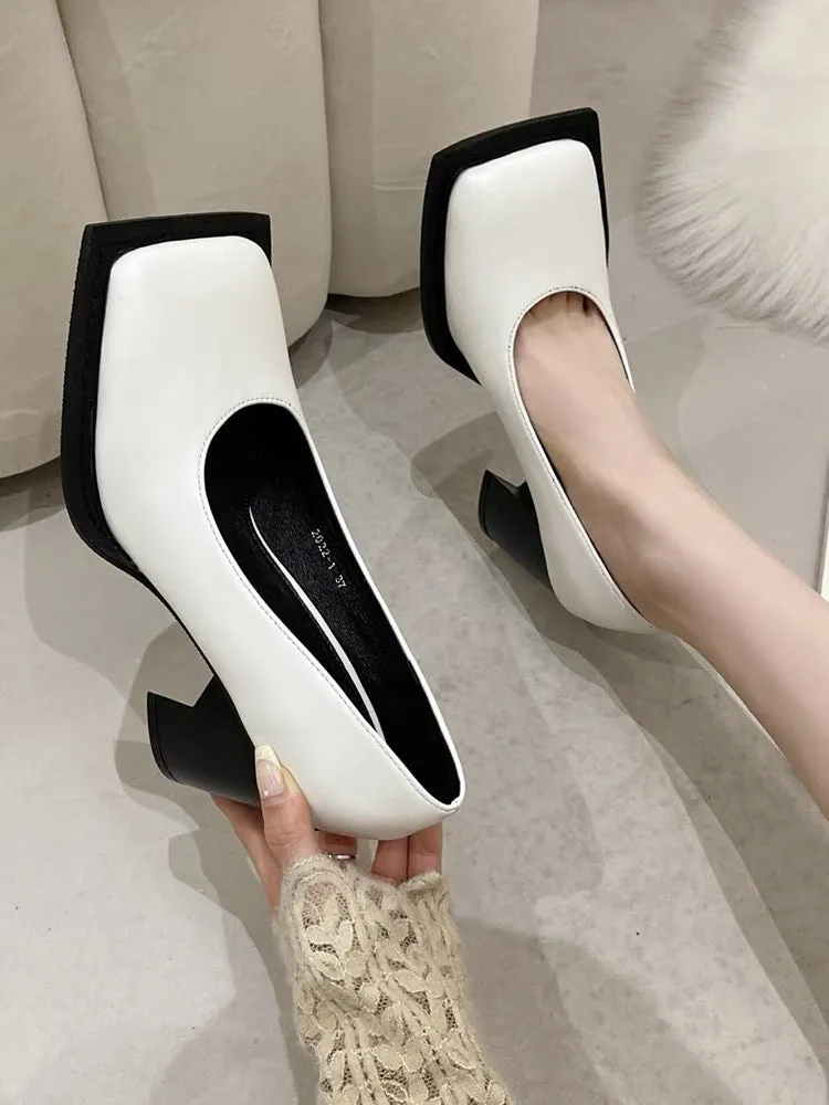 Dion-100 Square Toe High Heels