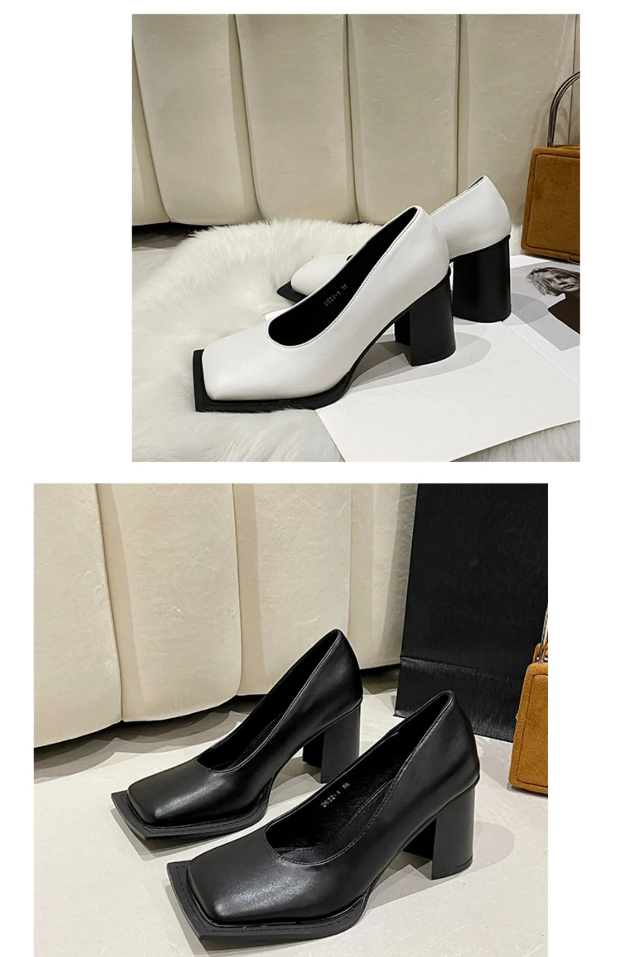 Dion-100 Square Toe High Heels