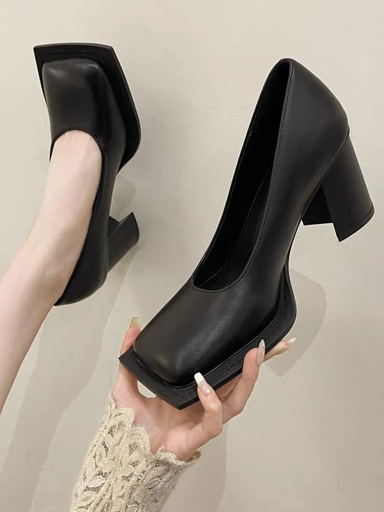 Dion-100 Square Toe High Heels