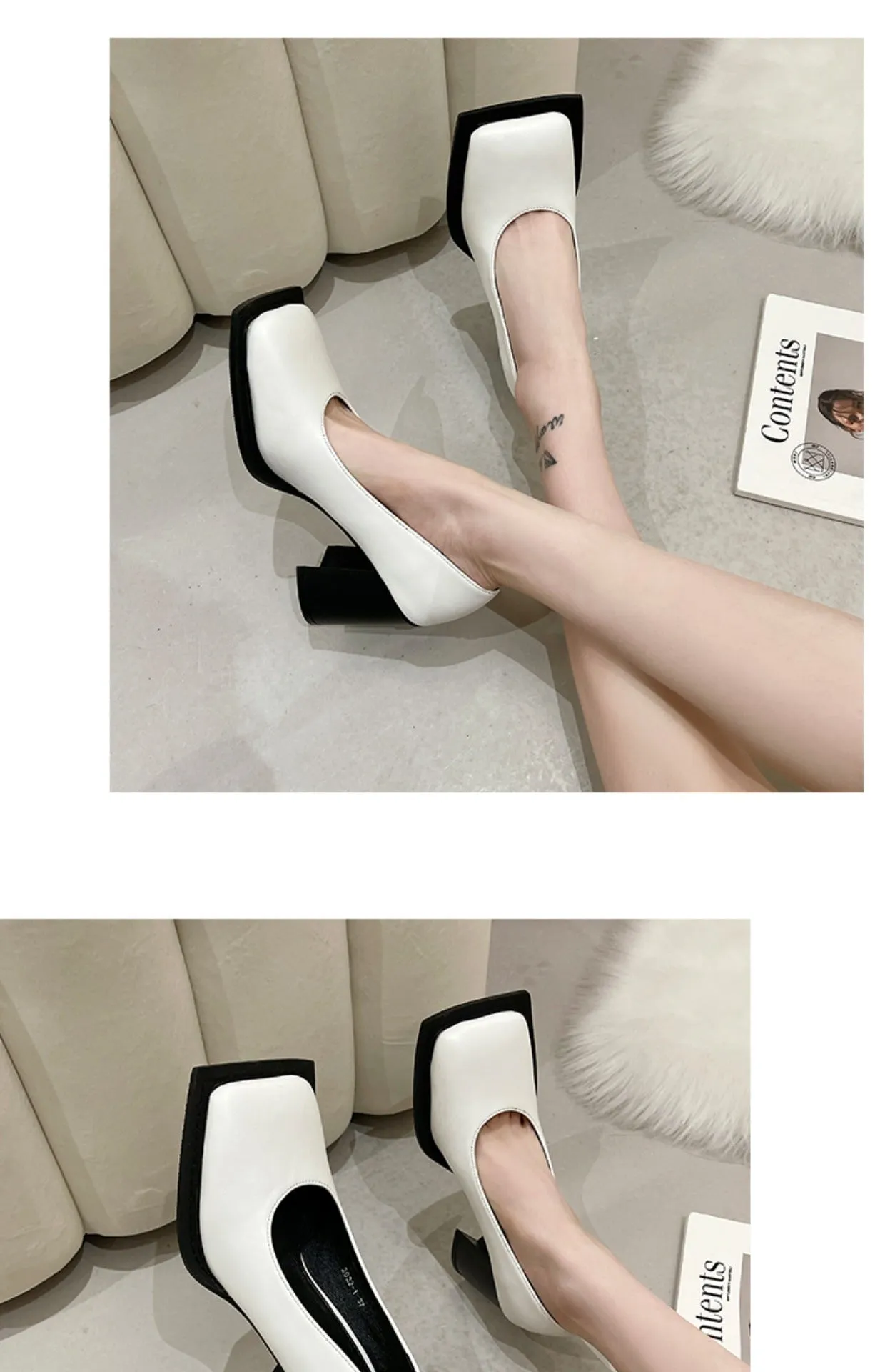 Dion-100 Square Toe High Heels