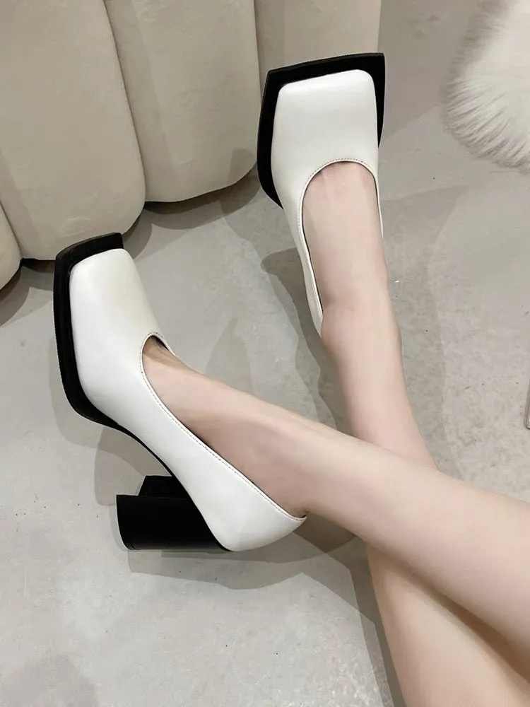 Dion-100 Square Toe High Heels