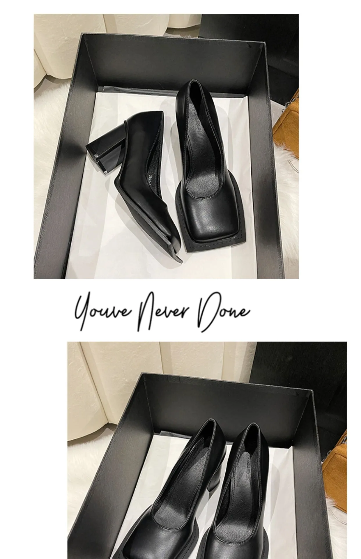 Dion-100 Square Toe High Heels