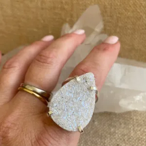 Druzy Teardrop Ring #44