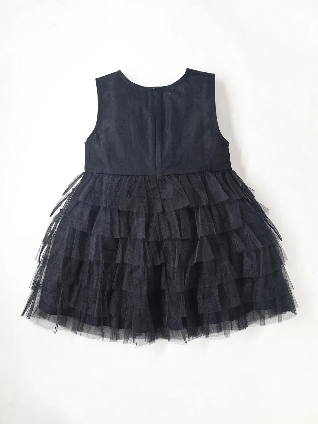 Embroidary Black Party Wear Dress For Girls