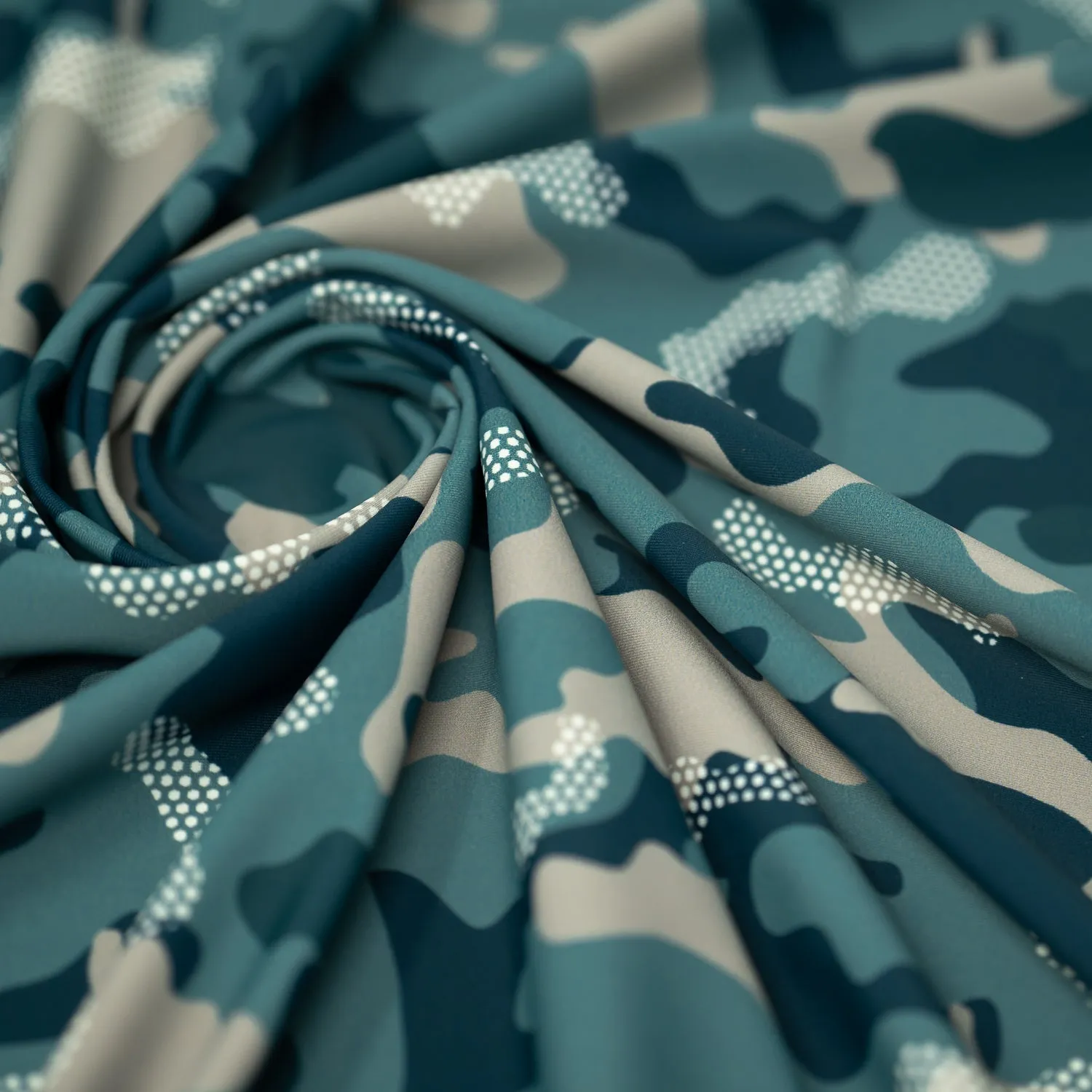 Fiji Camouflage Printed Spandex Fabric | Blue Moon Fabrics