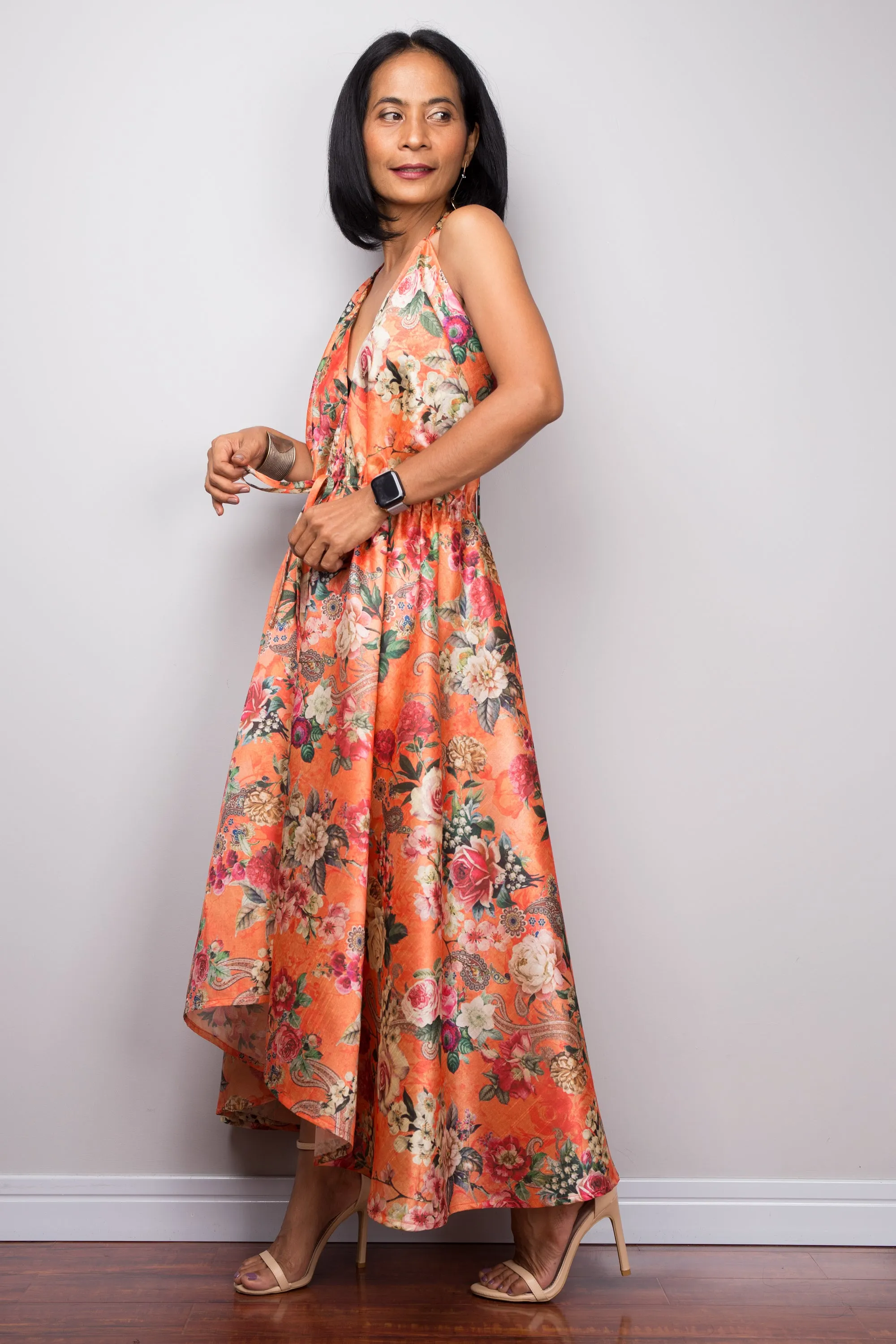 Floral halter dress