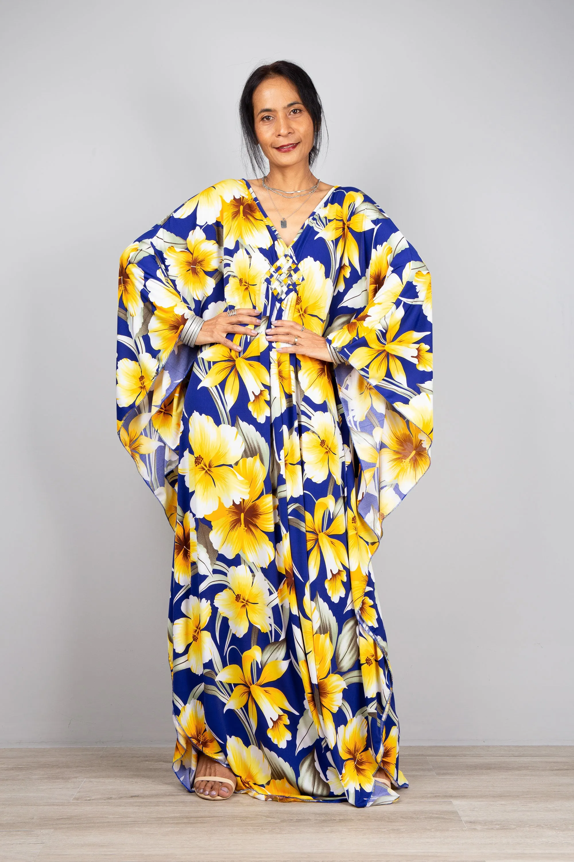 Floral Kaftan Frock Dress