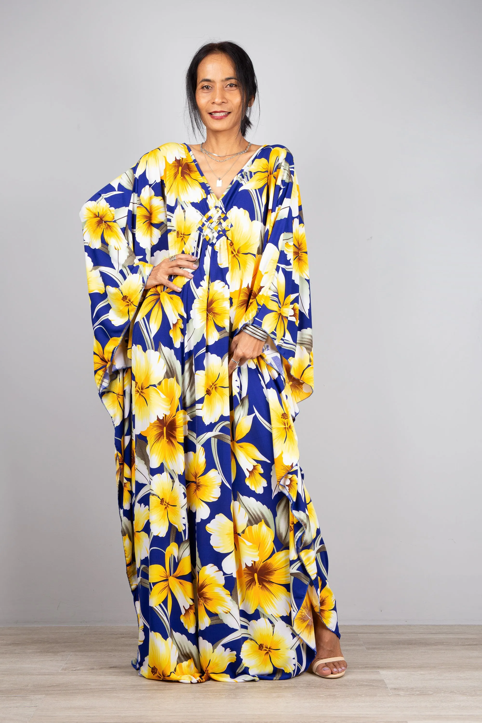 Floral Kaftan Frock Dress