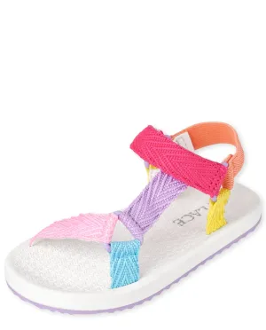 Girls Colorblock Webbed Sandals