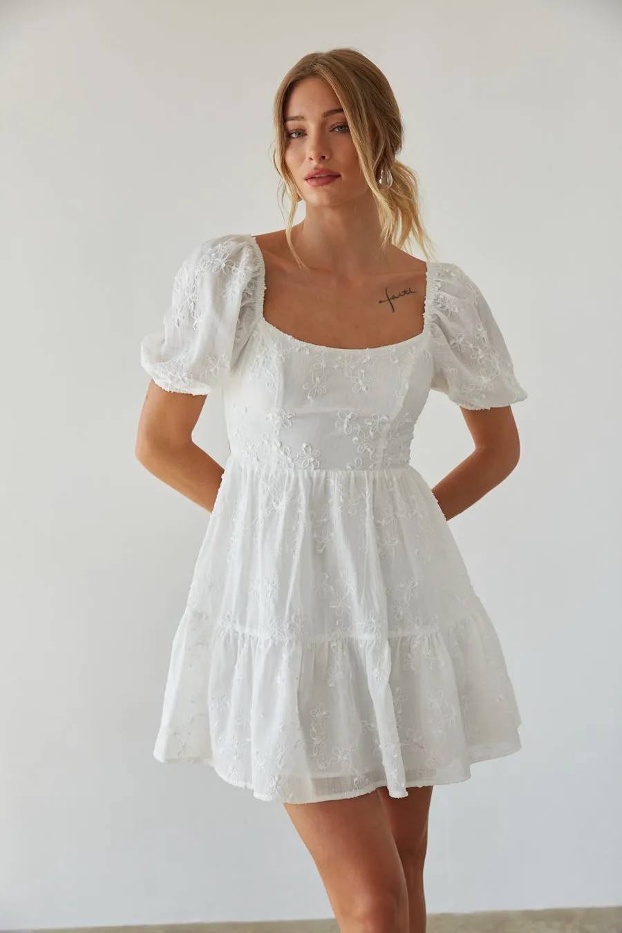 Hayden Puff Sleeve Babydoll Mini Dress