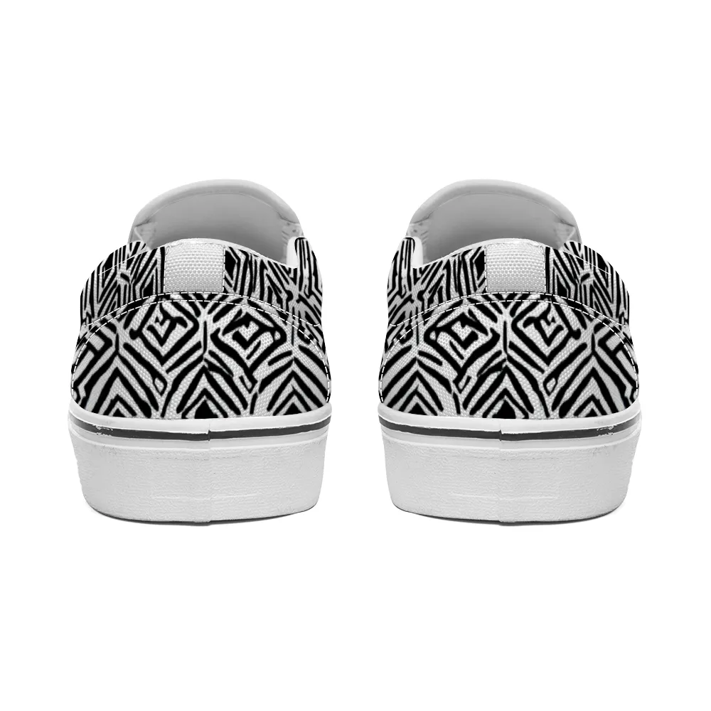 Hex Pattern Collection - Unisex Slip-On Canvas Sneakers