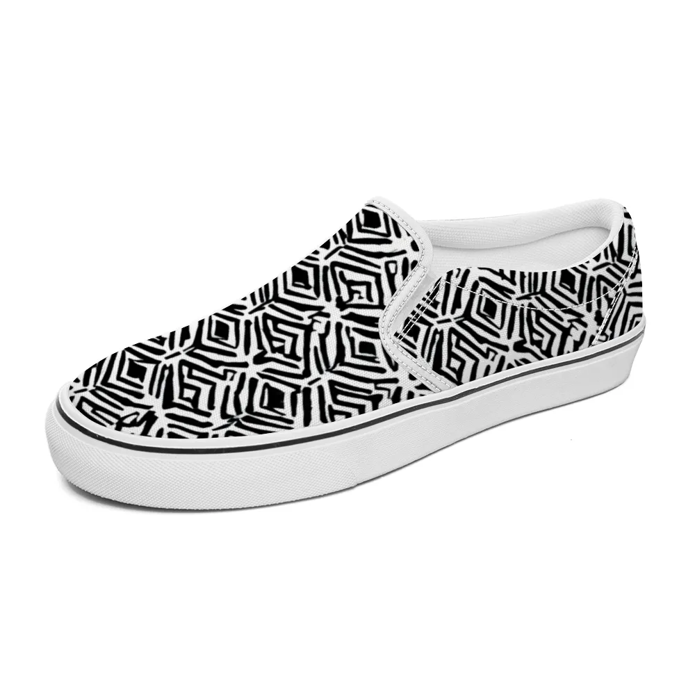 Hex Pattern Collection - Unisex Slip-On Canvas Sneakers