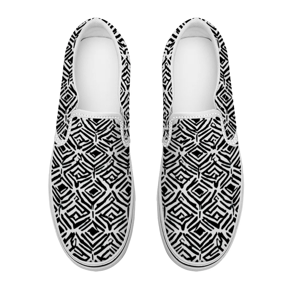 Hex Pattern Collection - Unisex Slip-On Canvas Sneakers