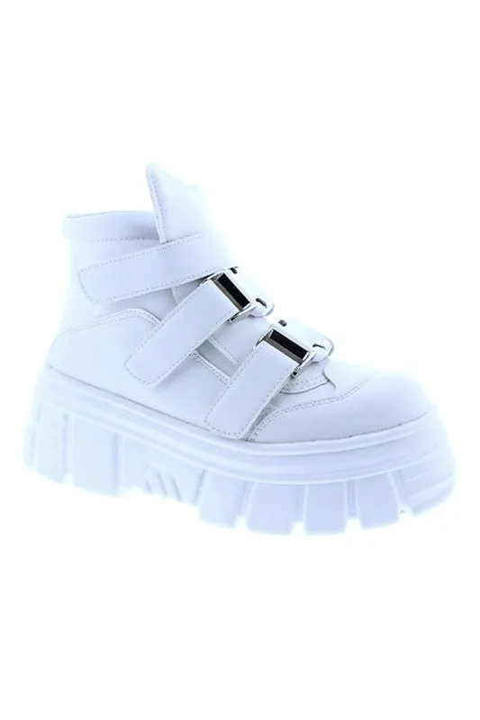 High Top Buckle Velcro Sneaker