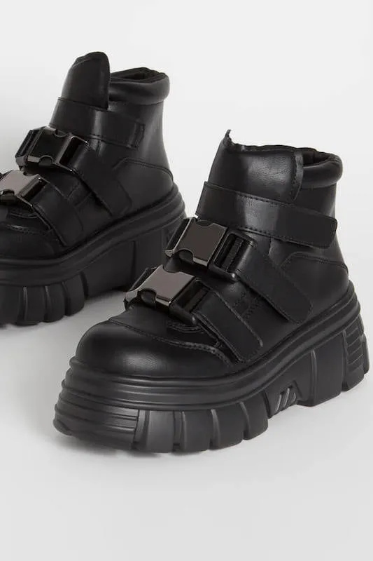 High Top Buckle Velcro Sneaker