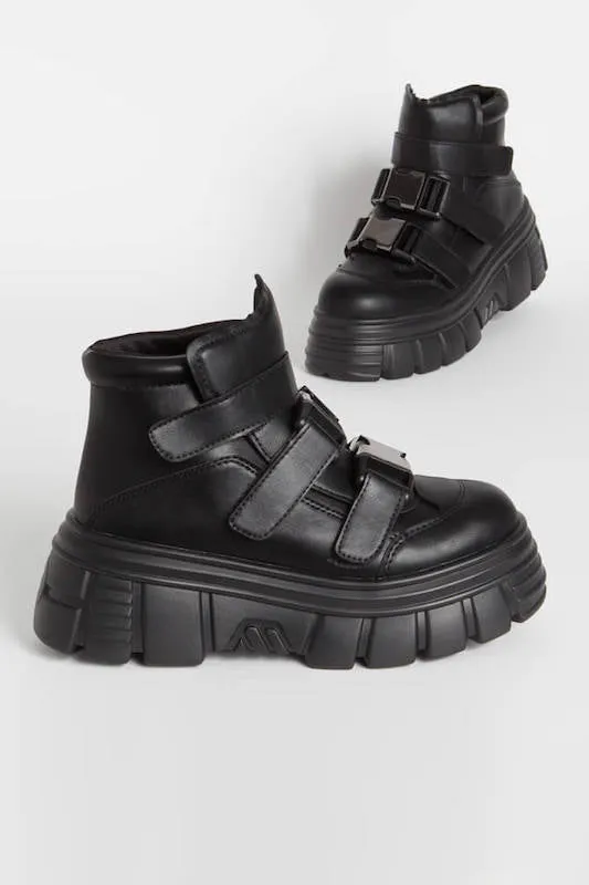 High Top Buckle Velcro Sneaker