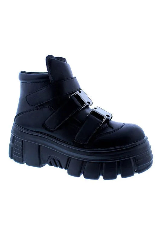 High Top Buckle Velcro Sneaker