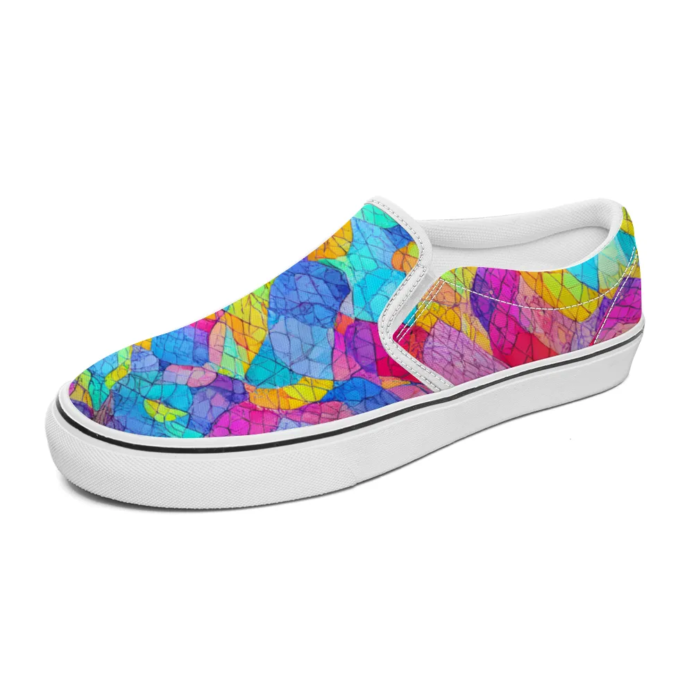 Lattice Pattern Collection - Unisex Slip-On Canvas Sneakers