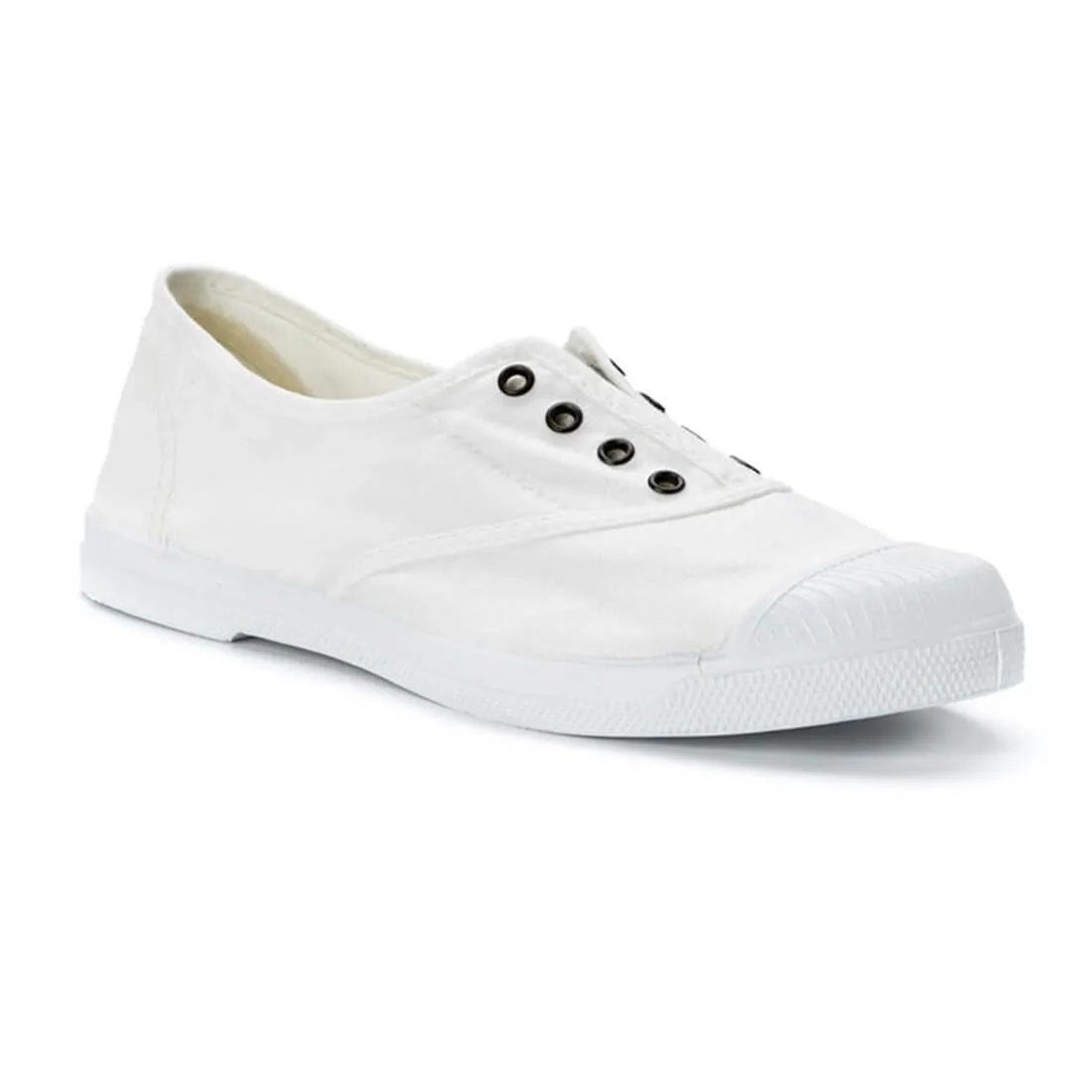 Lola White Cotton Plimsolls