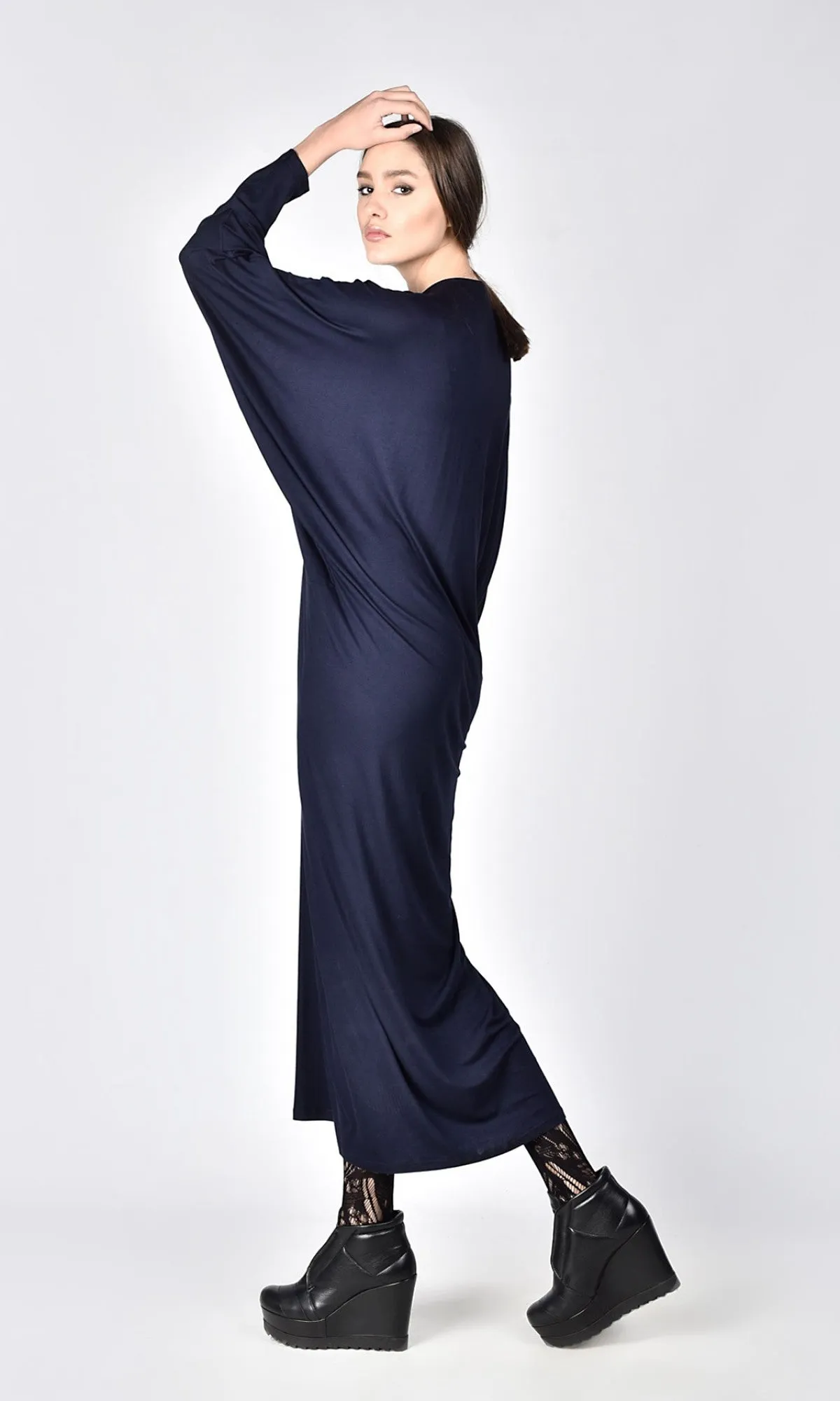 Maxi Kaftan Dress with Batwing Sleeves