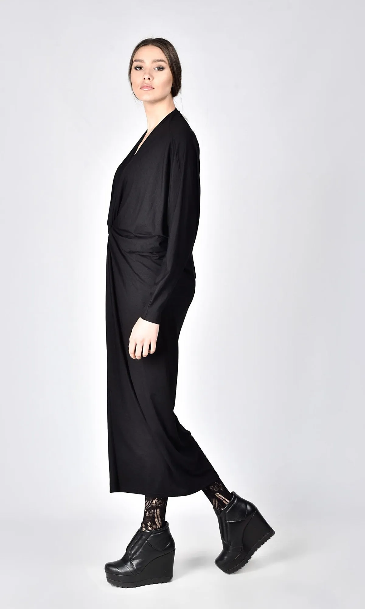 Maxi Kaftan Dress with Batwing Sleeves