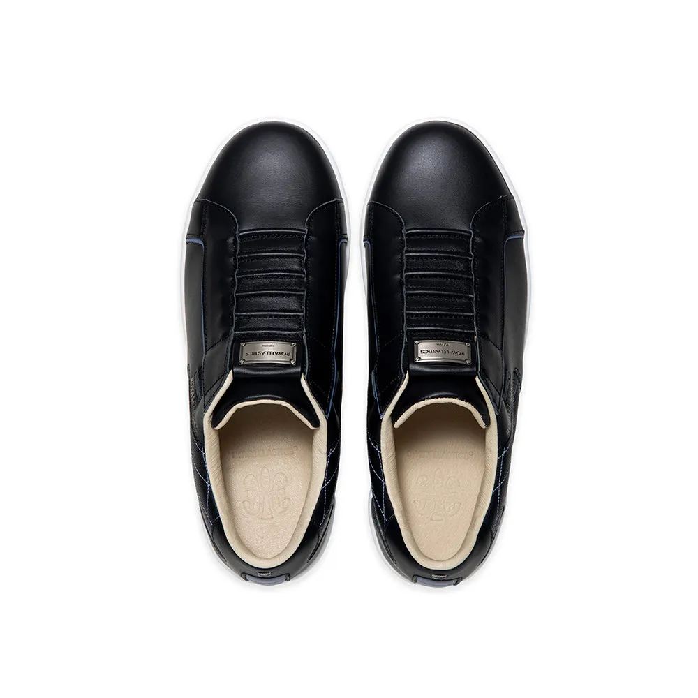 Men's Adelaide Lux Black Blue Leather Sneakers 02733-995