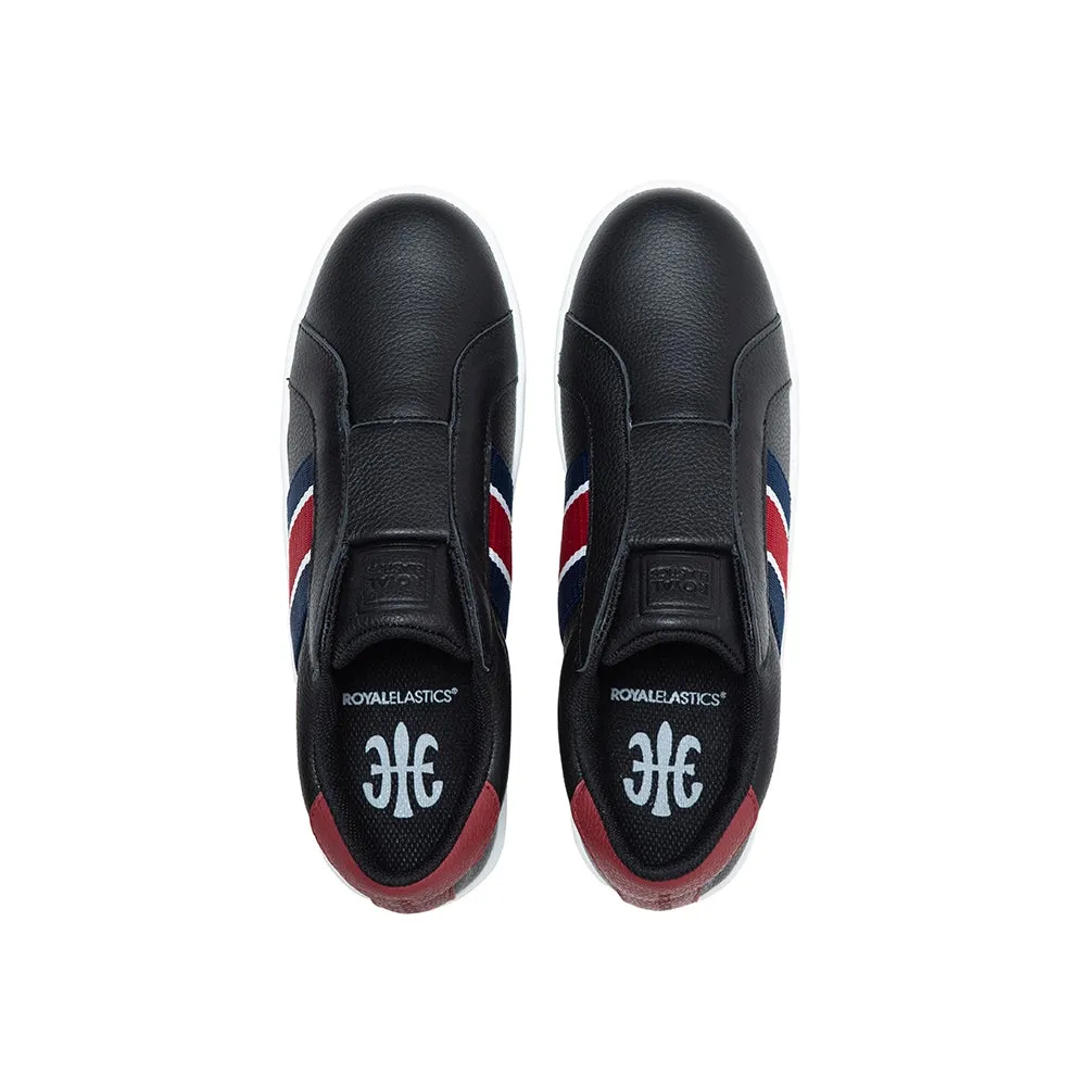 Men's Bishop Black Red Blue Leather Sneakers 01714-915