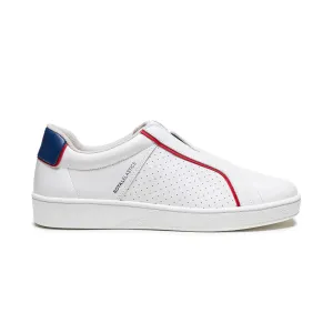 Men's Duca White Blue Red Leather Sneakers 06842-015