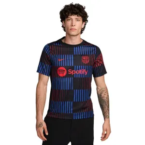 Men's  FC Barcelona Academy Pro Away Nike Dri-FIT Soccer Pre-Match Short-Sleeve Top - Black/Black/University Red